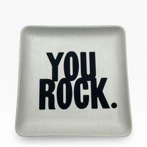 YOU ROCK Ceramic Jewelry Tray - White and Black